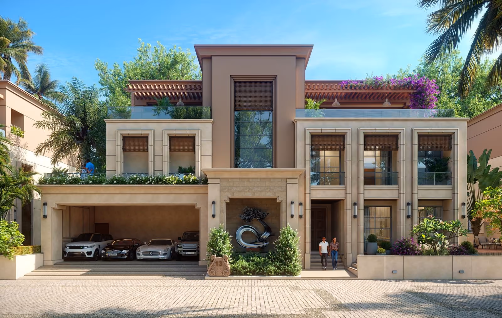 Jardin entretenu devant une villa d’Agadir